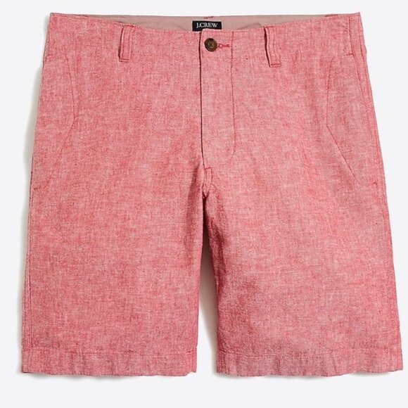 J Crew Men's Gramercy Shorts cotton linen 10" Red Size 34 Casual Summer Basic - Picture 2 of 12